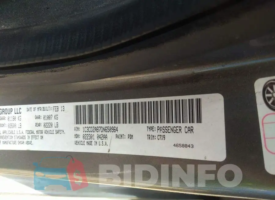 1C3CDZAB7DN650964 Photo# 9