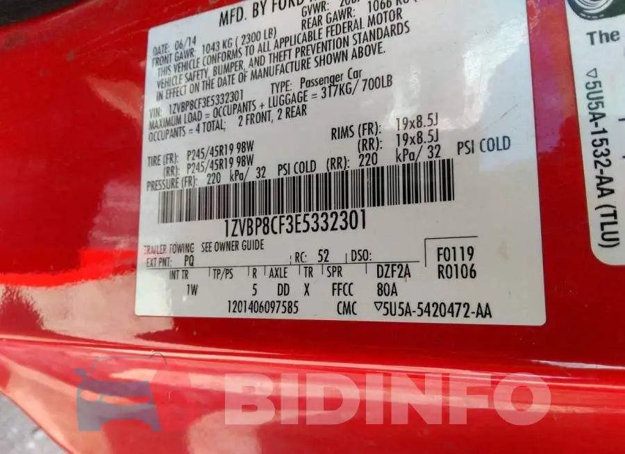 1ZVBP8CF3E5332301 Photo# 9