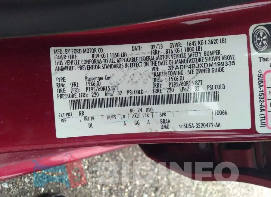 3FADP4BJXDM199335 Photo# 9