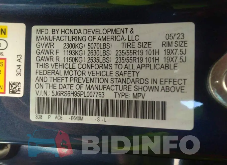5J6RS6H95PL007763 Photo# 9