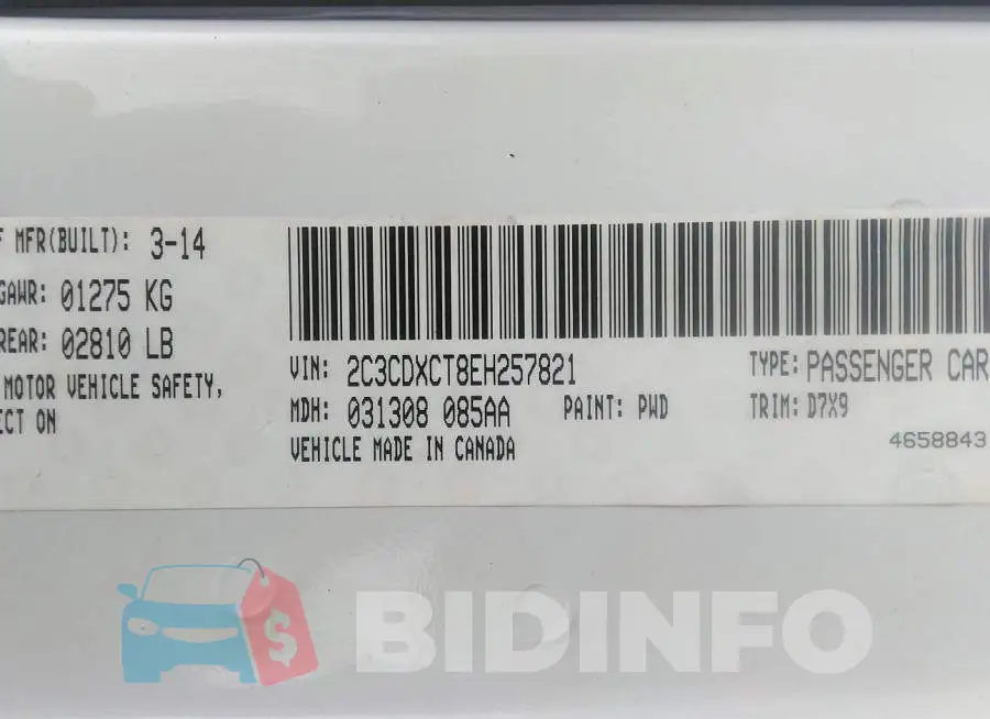 2C3CDXCT8EH257821 Photo# 9