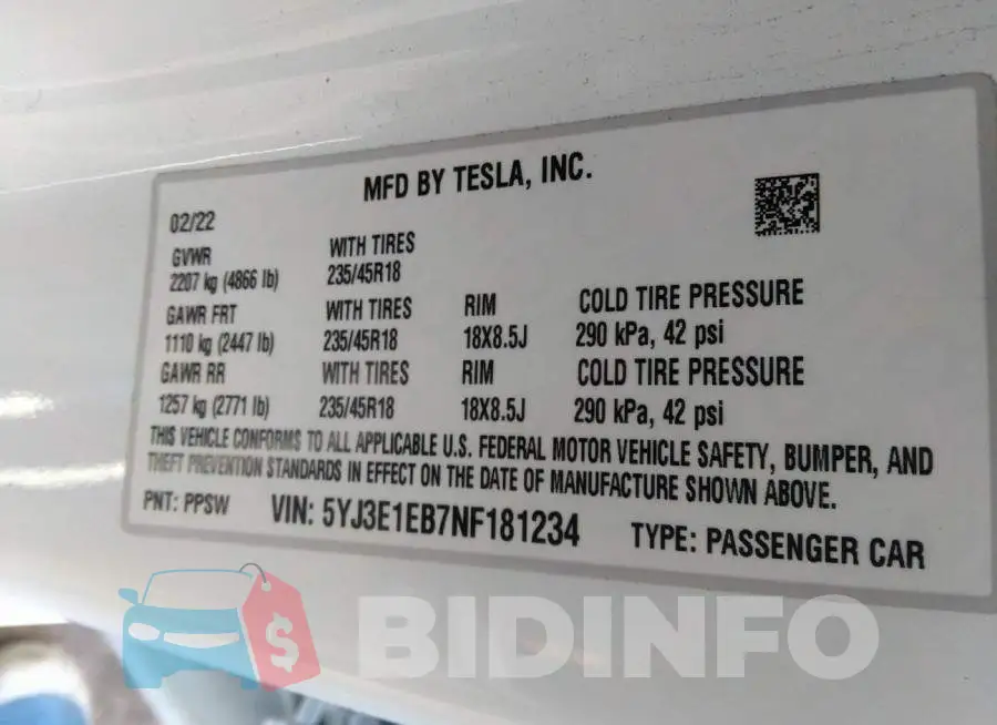 5YJ3E1EB7NF181234 Photo# 9