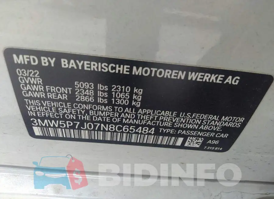 3MW5P7J07N8C65484 Photo# 9