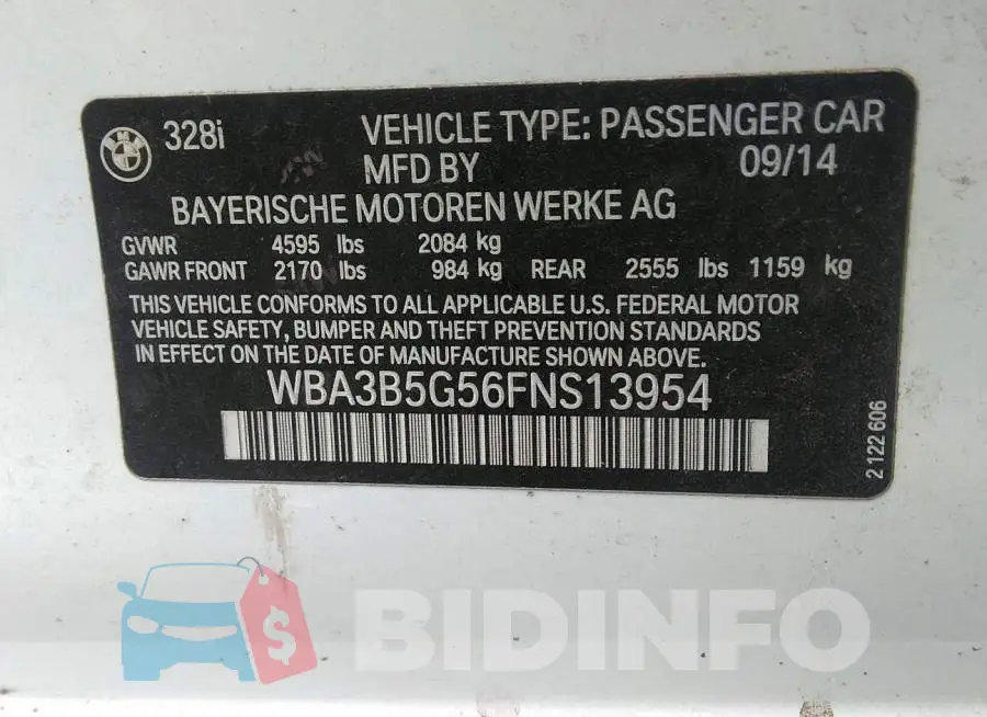WBA3B5G56FNS13954 Photo# 9