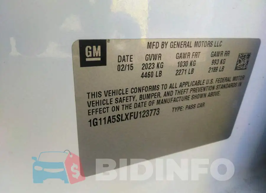 1G11A5SLXFU123773 Photo# 9