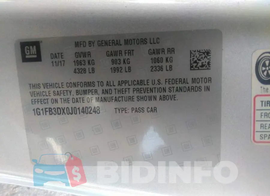 1G1FB3DX0J0140248 Photo# 9