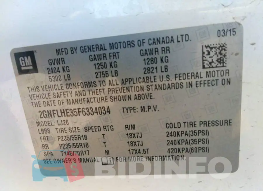 2GNFLHE35F6334034 Photo# 9
