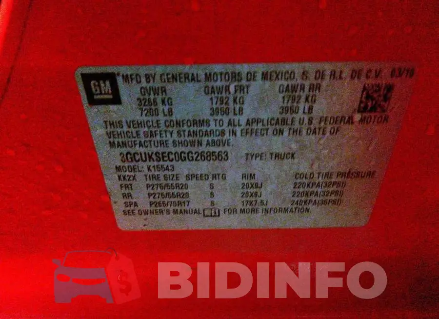 3GCUKSEC0GG268563 Photo# 9