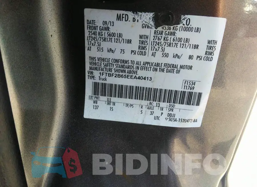 1FTBF2B65EEA40413 Photo# 9