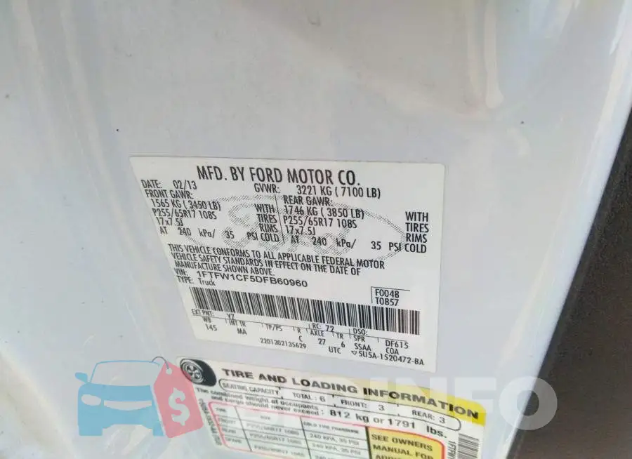 1FTFW1CF5DFB60960 Photo# 9