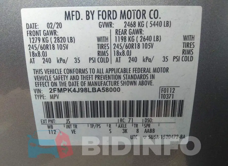 2FMPK4J98LBA58000 Photo# 9