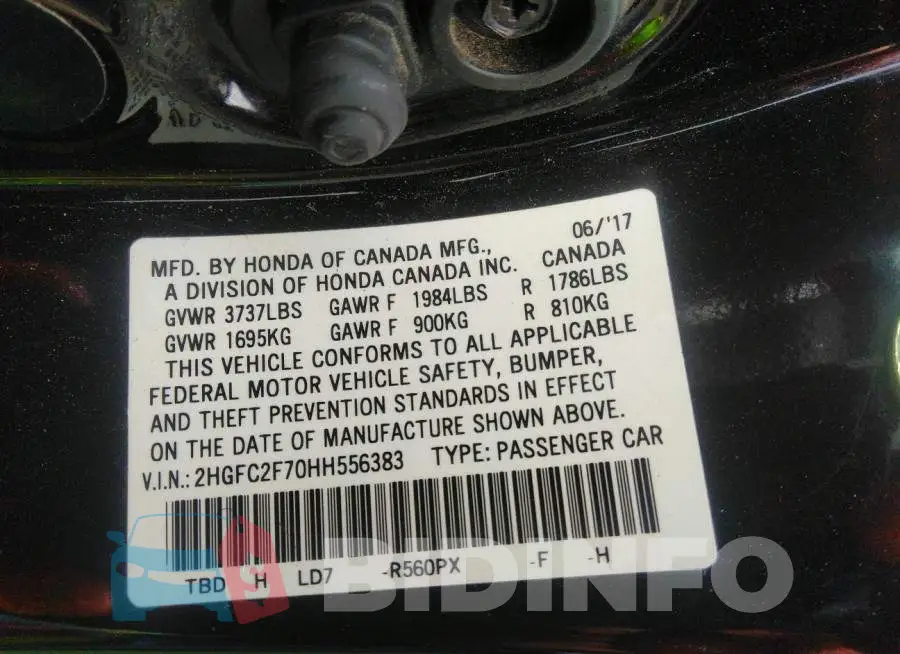 2HGFC2F70HH556383 Photo# 9