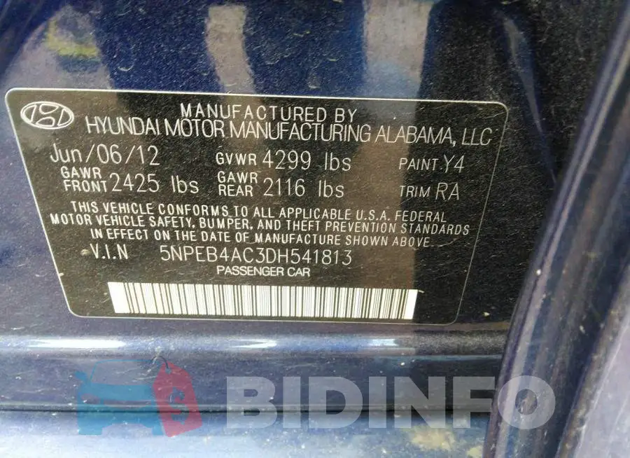 5NPEB4AC3DH541813 Photo# 9