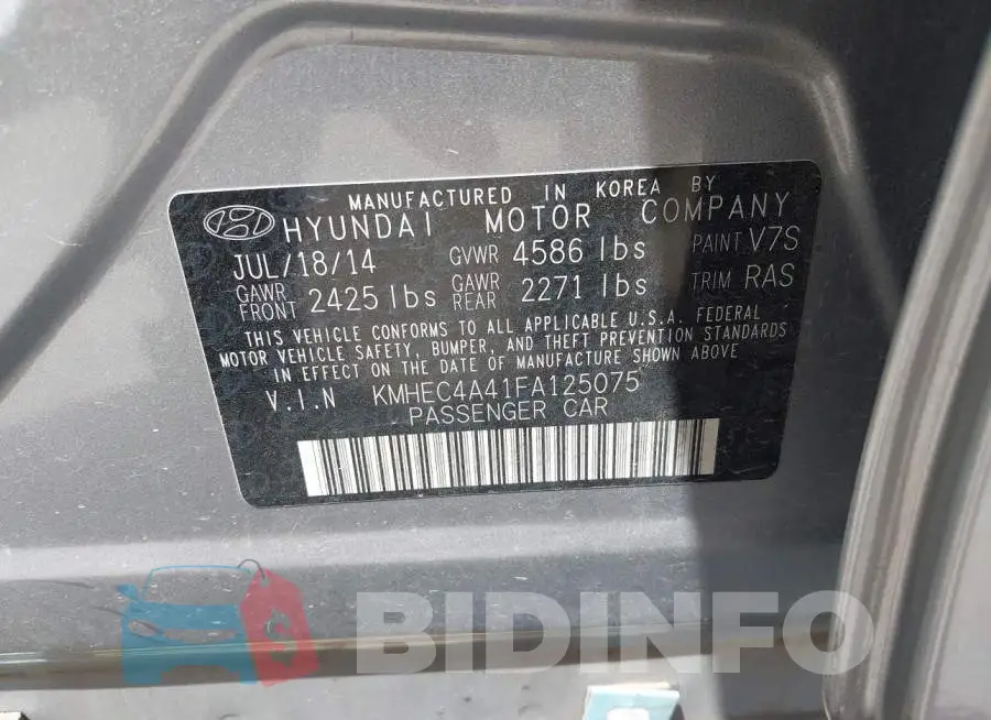 KMHEC4A41FA125075 Photo# 9