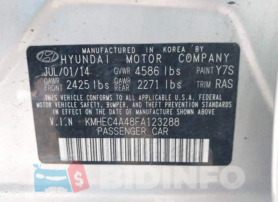 KMHEC4A48FA123288 Photo# 9