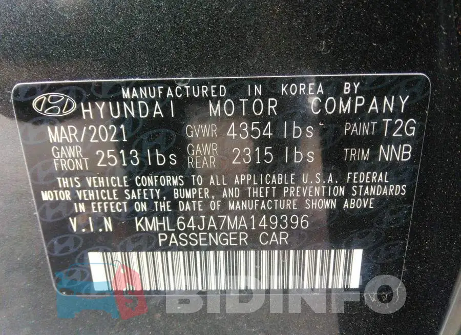 KMHL64JA7MA149396 Photo# 9