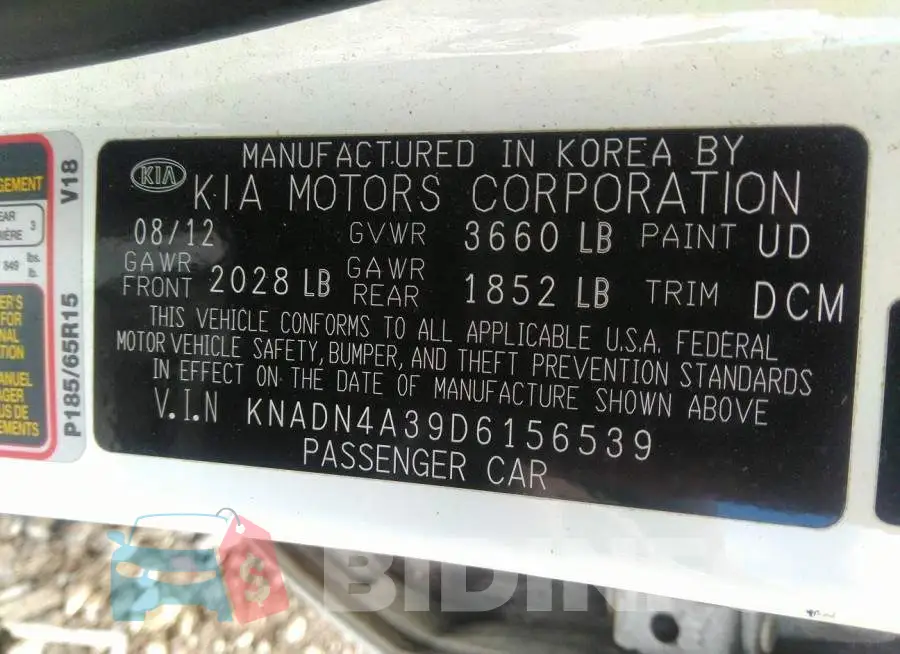 KNADN4A39D6156539 Photo# 9