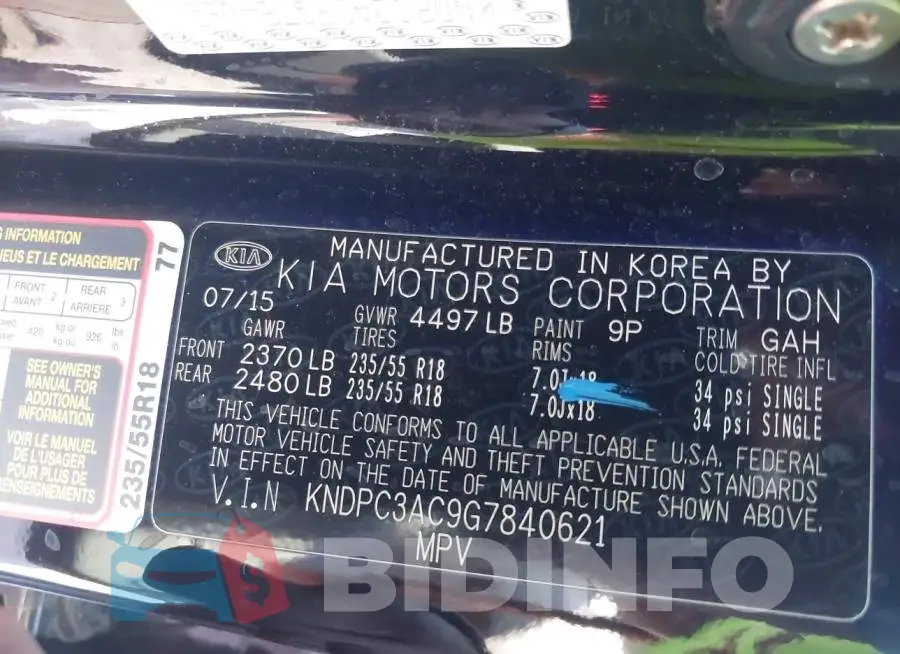 KNDPC3AC9G7840621 Photo# 9