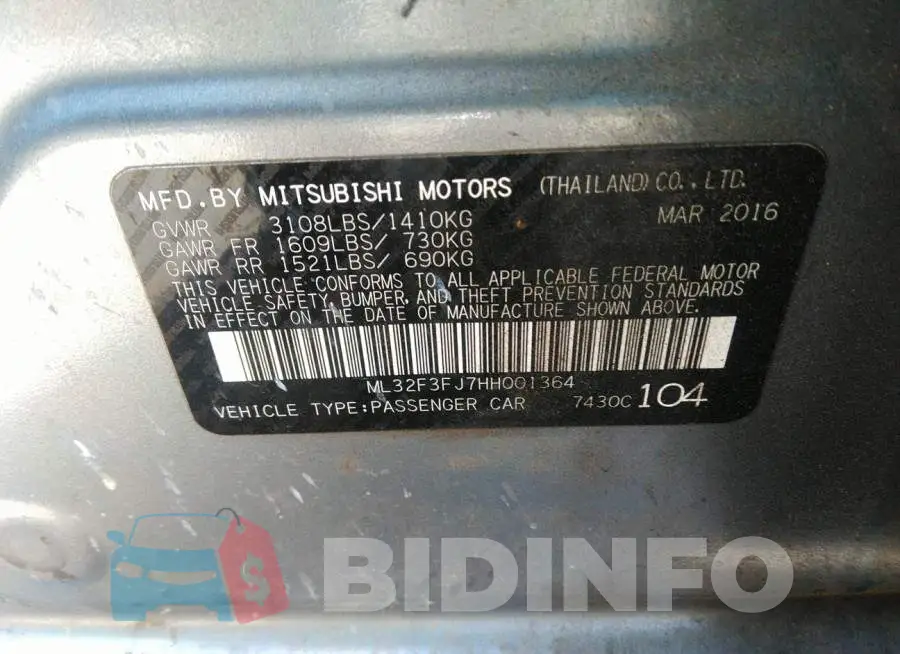 ML32F3FJ7HH001364 Photo# 9