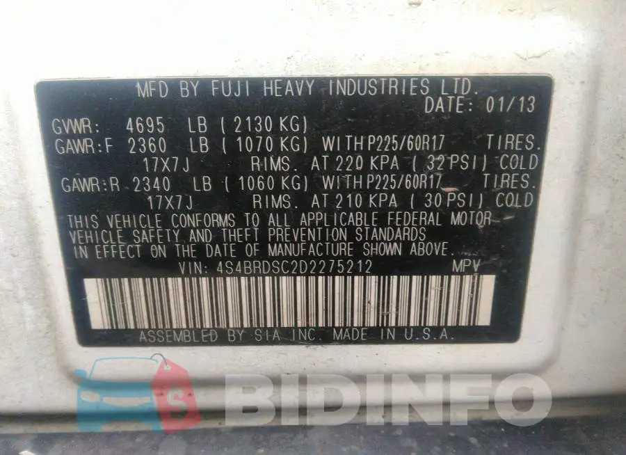 4S4BRDSC2D2275212 Photo# 9