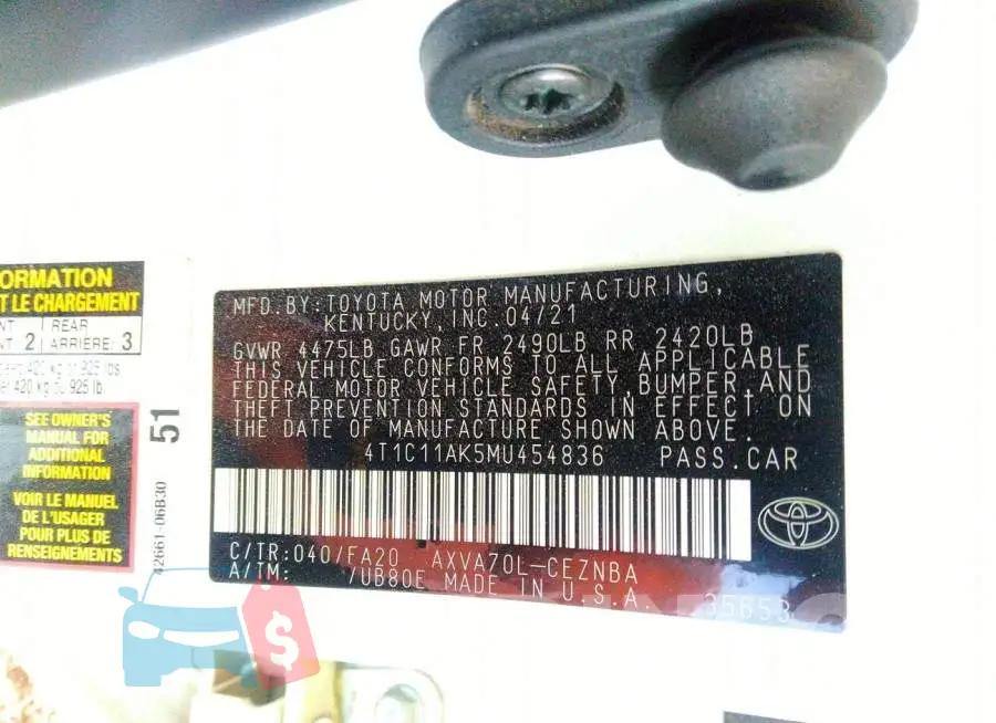 4T1C11AK5MU454836 Photo# 9