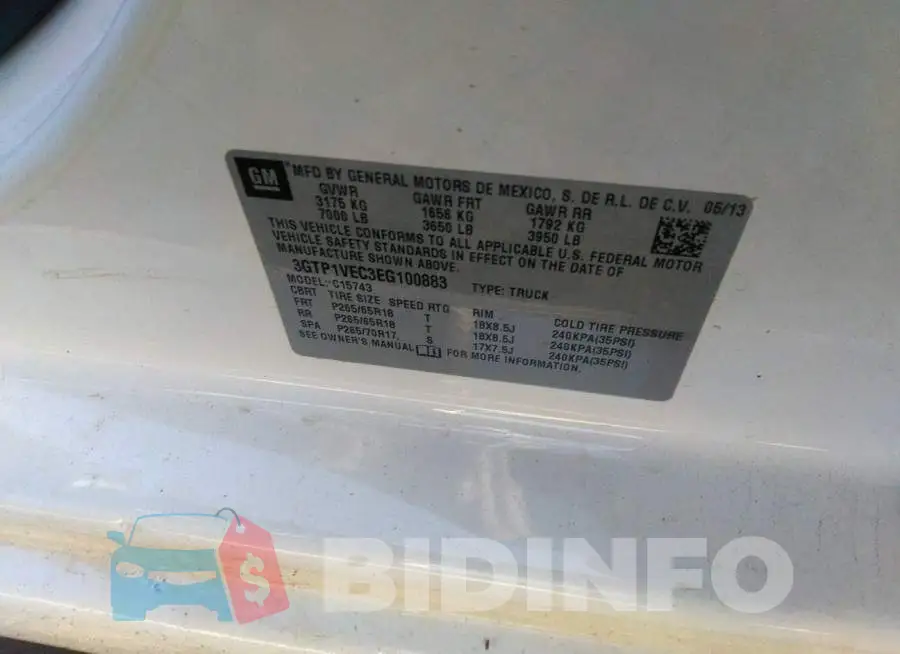 3GTP1VEC3EG100883 Photo# 9