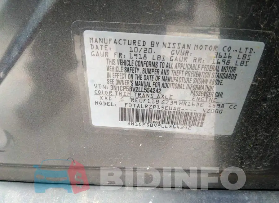 3N1CP5BV2LL564242 Photo# 9