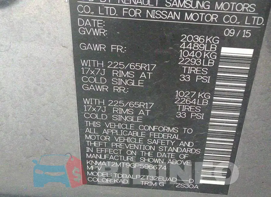 KNMAT2MT9GP596674 Photo# 9