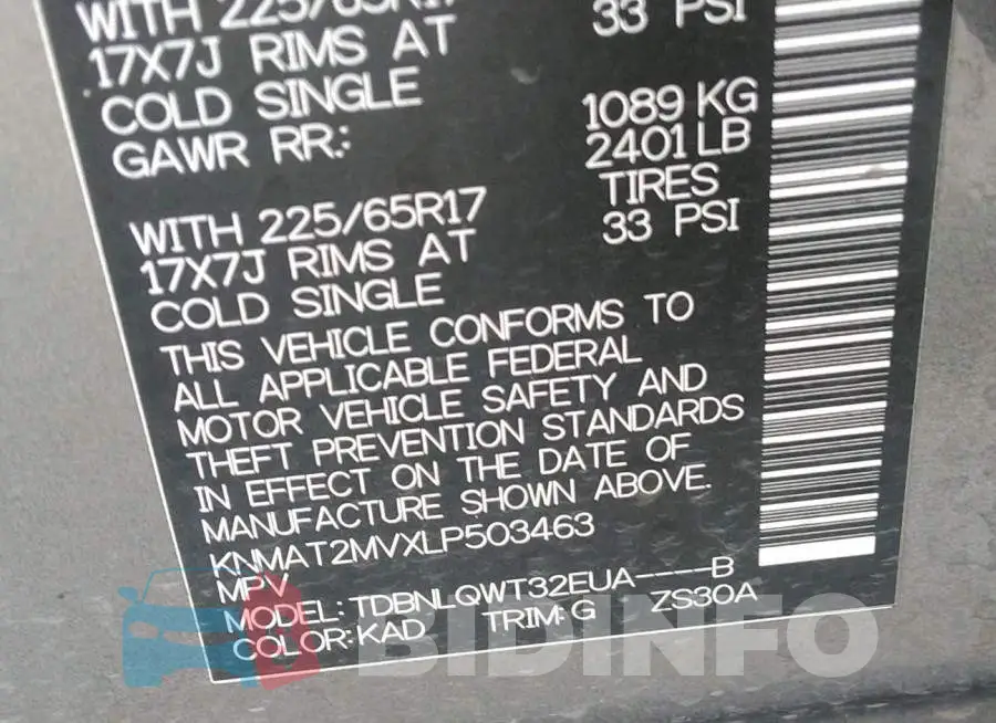 KNMAT2MVXLP503463 Photo# 9