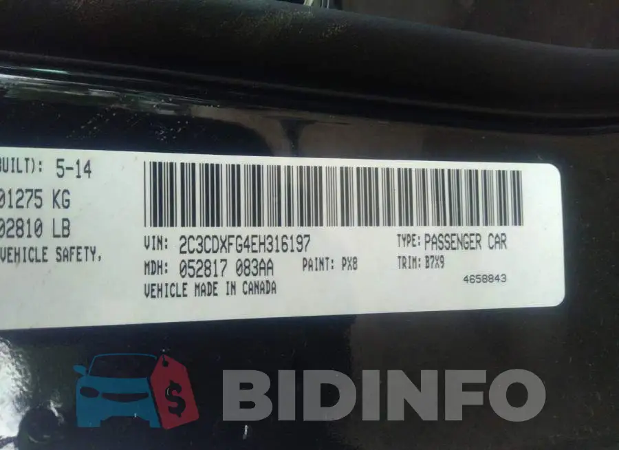 2C3CDXFG4EH316197 Photo# 9