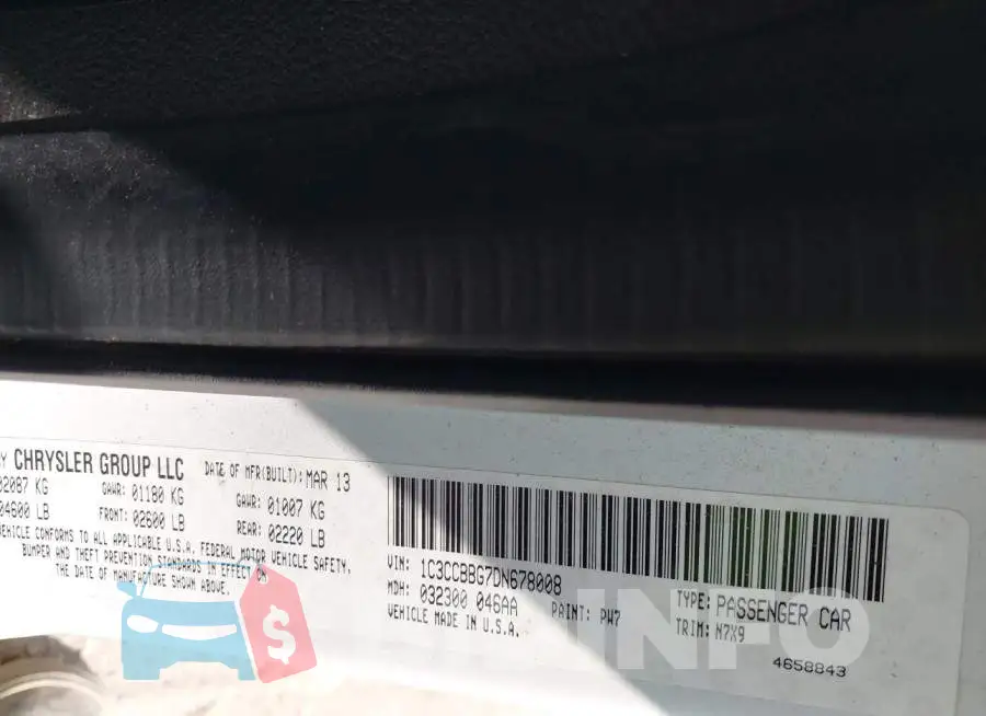 1C3CCBBG7DN678008 Photo# 9