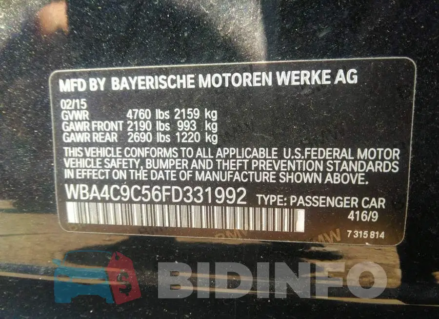 WBA4C9C56FD331992 Photo# 9