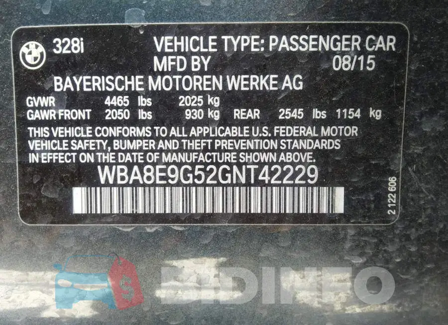 WBA8E9G52GNT42229 Photo# 9