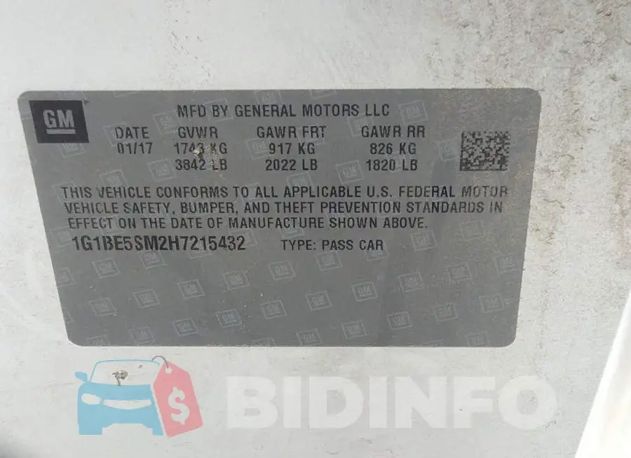 1G1BE5SM2H7215432 Photo# 9