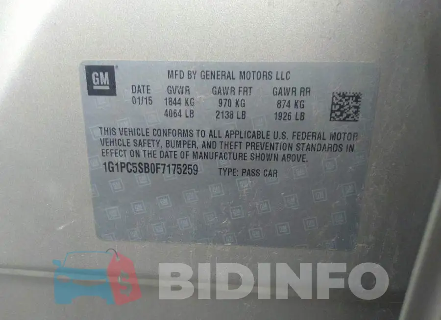 1G1PC5SB0F7175259 Photo# 9