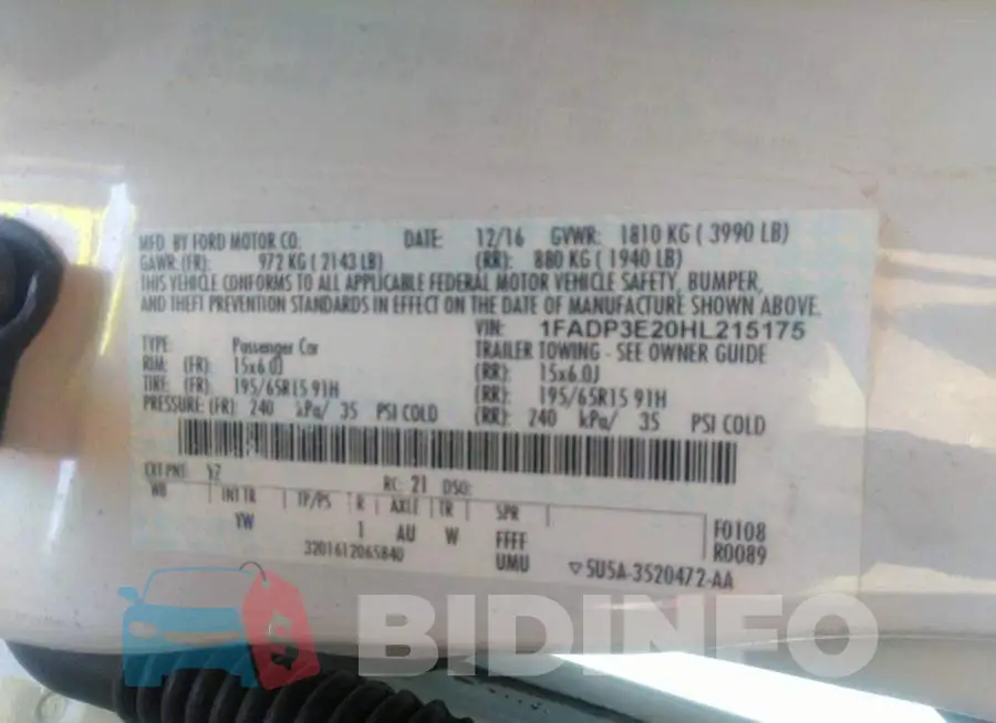 1FADP3E20HL215175 Photo# 9