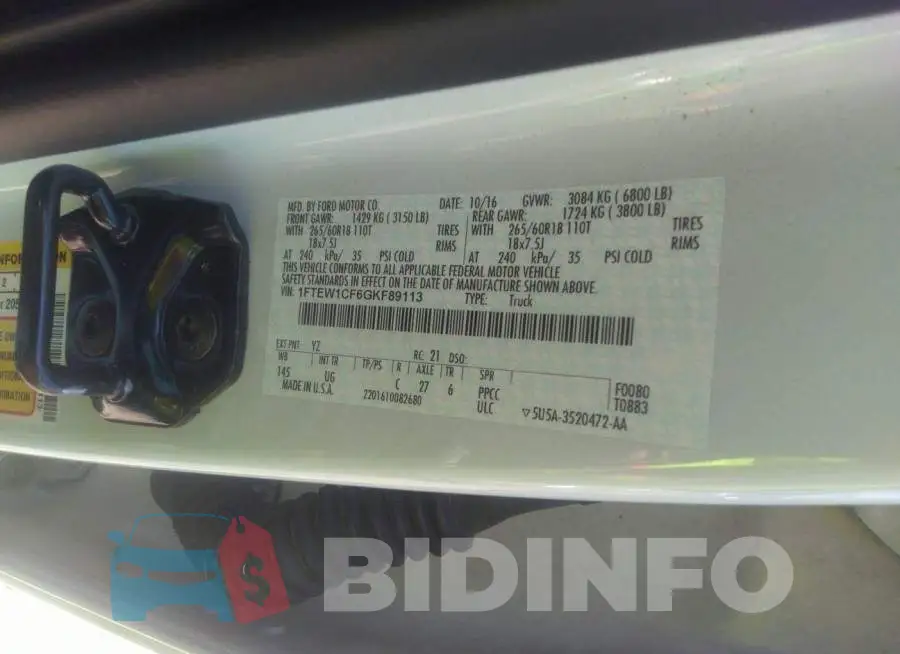 1FTEW1CF6GKF89113 Photo# 9