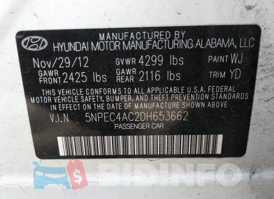 5NPEC4AC2DH653662 Photo# 9