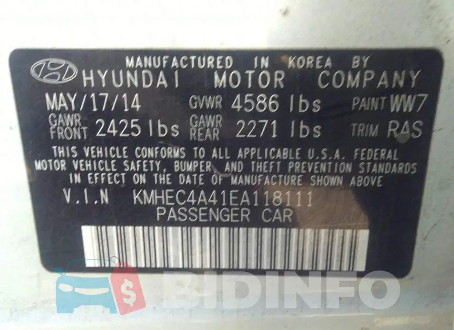 KMHEC4A41EA118111 Photo# 9