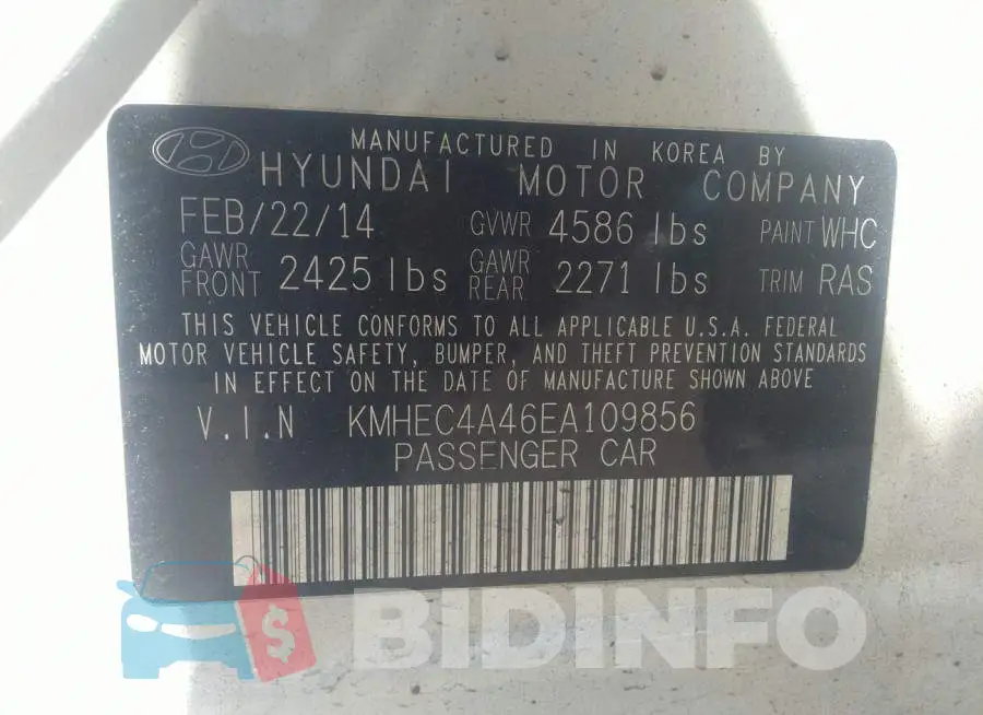 KMHEC4A46EA109856 Photo# 9