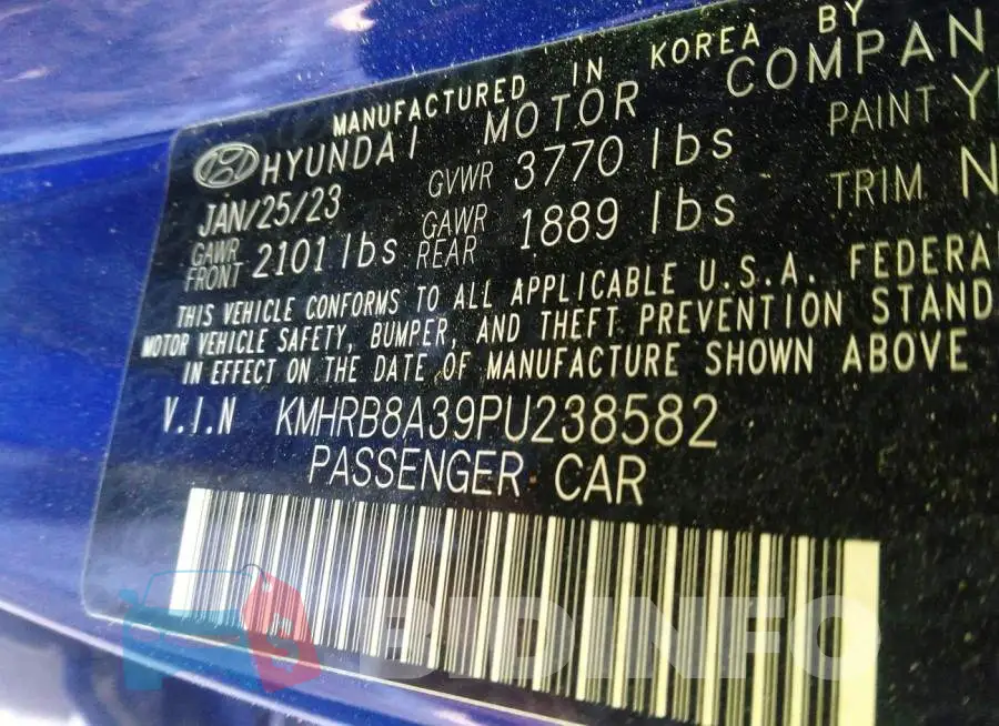 KMHRB8A39PU238582 Photo# 9