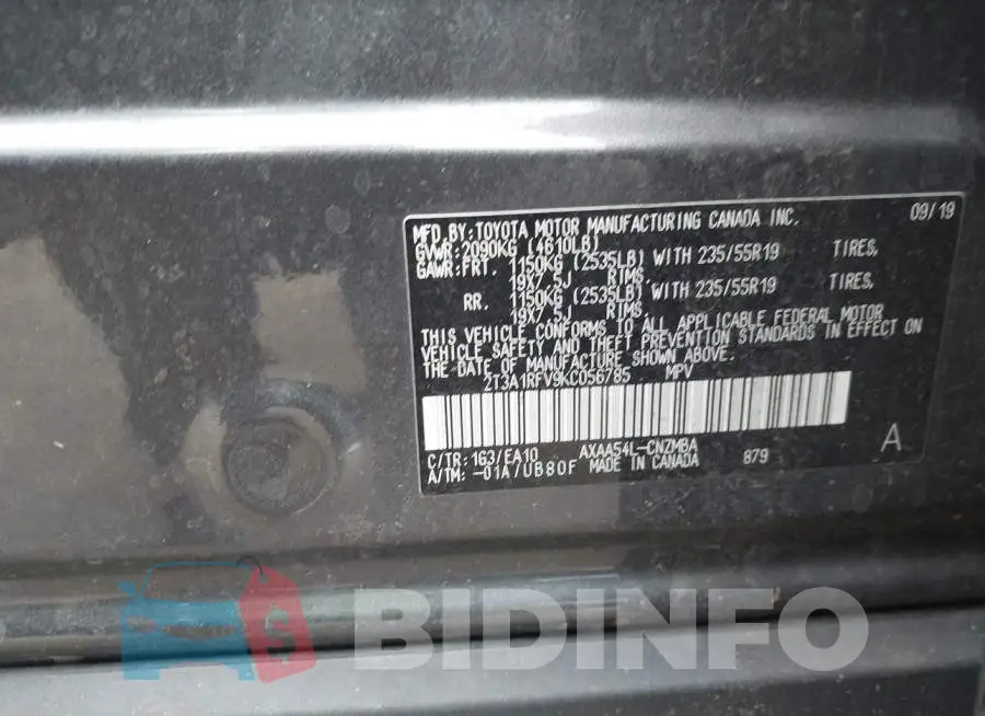 2T3A1RFV9KC056785 Photo# 9
