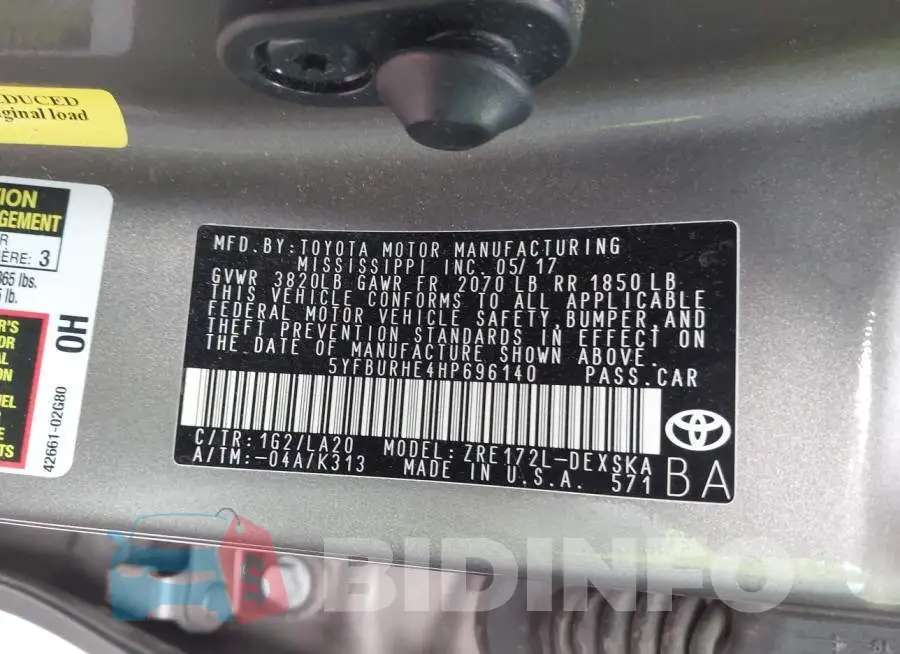 5YFBURHE4HP696140 Photo# 9