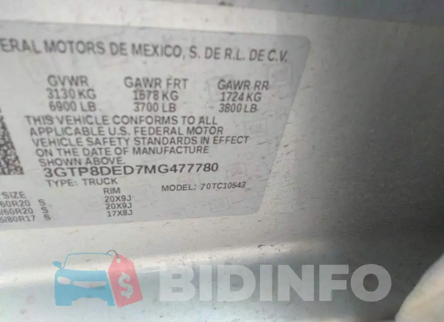 3GTP8DED7MG477780 Photo# 9