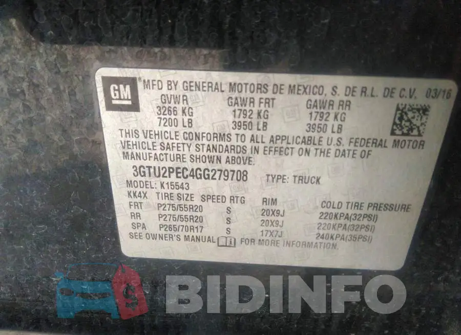 3GTU2PEC4GG279708 Photo# 9