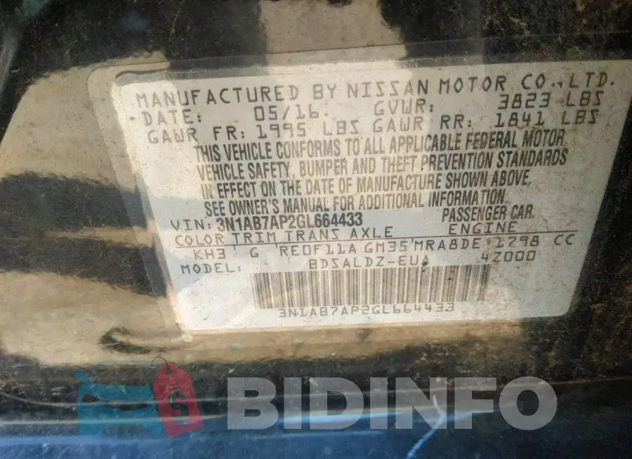 3N1AB7AP2GL664433 Photo# 9