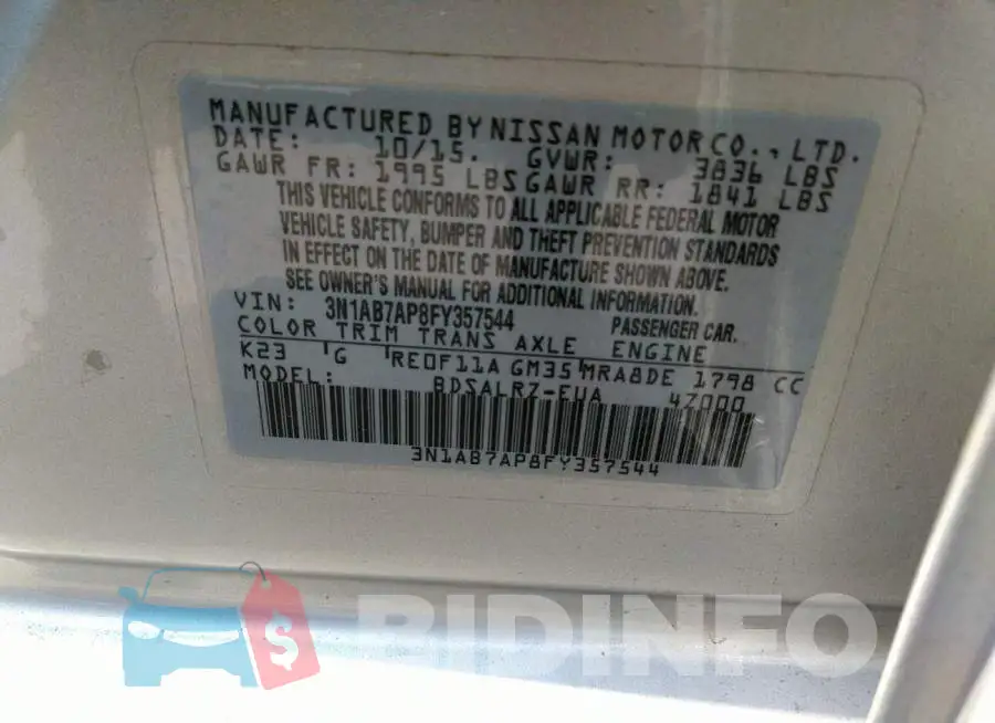 3N1AB7AP8FY357544 Photo# 9