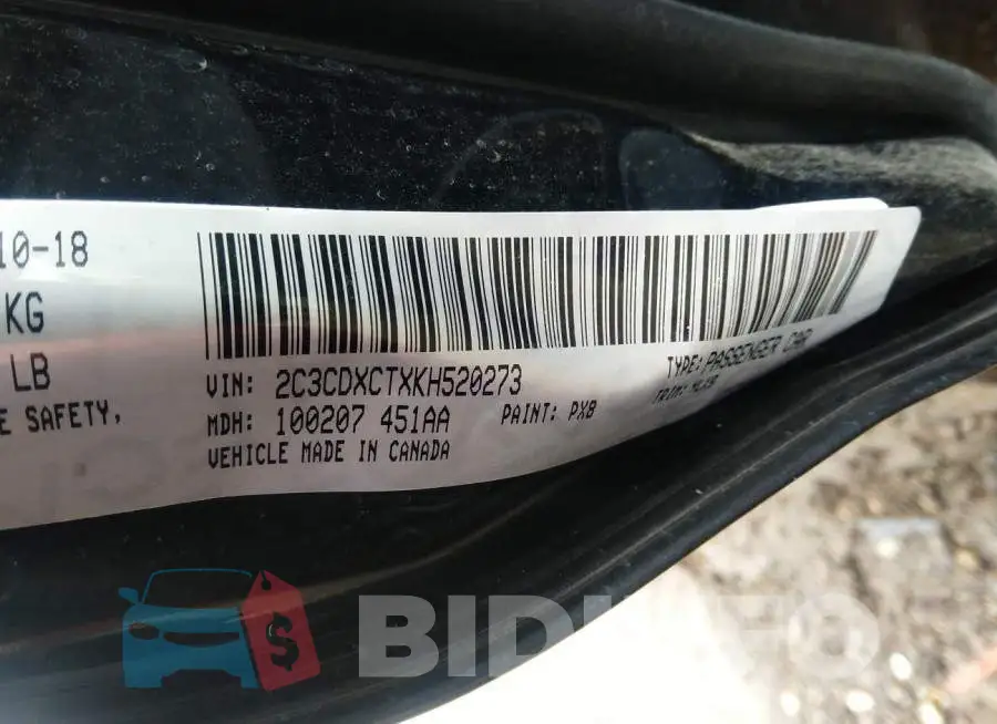 2C3CDXCTXKH520273 Photo# 9
