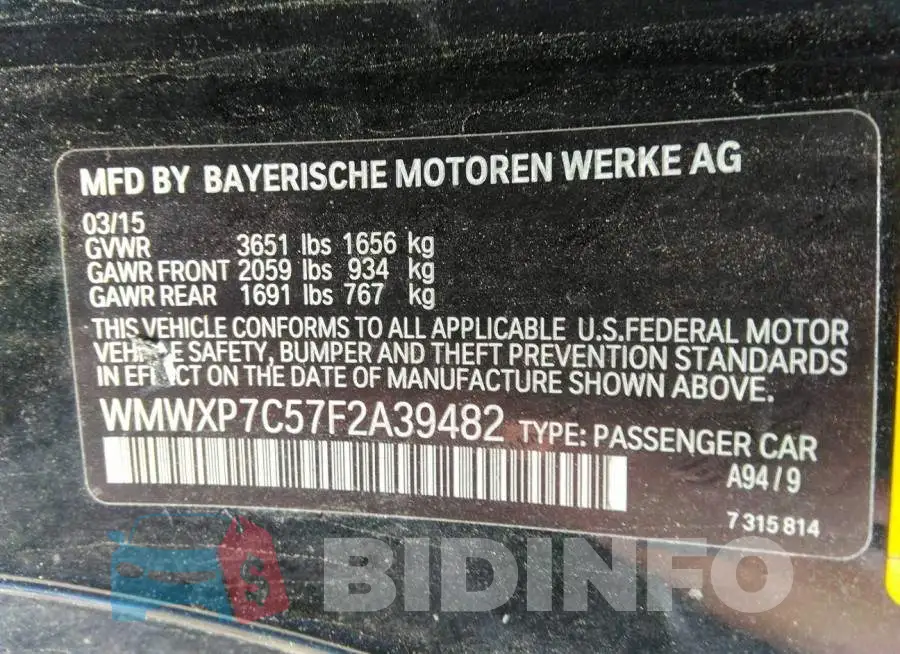 WMWXP7C57F2A39482 Photo# 9