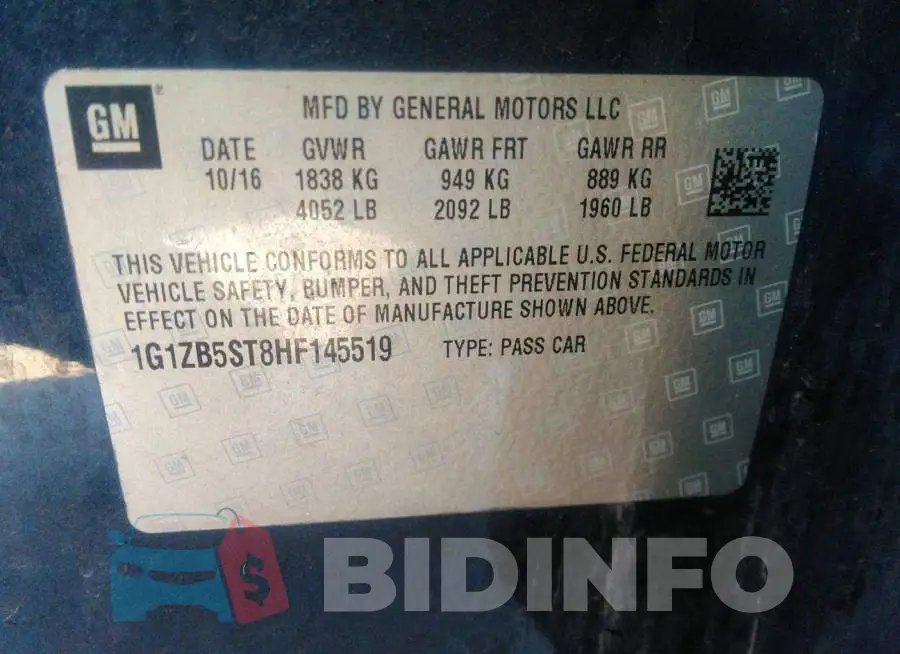 1G1ZB5ST8HF145519 Photo# 9